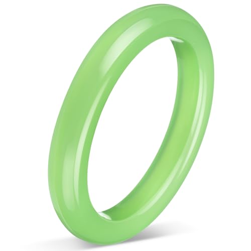 Landical 2.4'' Natural Jade Bracelet for Women Jade Bangle Bracelets with Box Good Luck Bangle Jewelry Gift for Mother - color: Emerald Green