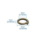 KISSITTY 50g Antique Bronze Plated Brass Open Jump Rings 6x1mm Round Chainmail Jewelry Making Connectors (About 450pcs) - color: Antique Bronze#4mm Inner Diameter