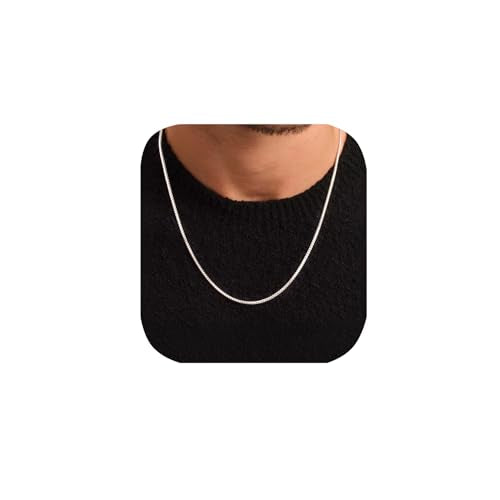 2.5mm/4mm Silver Wheat Chain for Men Women, Mens Silver Plated Over Stainless Steel Wheat Chain - color: Silver-2.5mm, size: 20 Inches