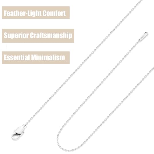 Gacimy Chain Necklace for Women, 14K Gold Plated/Silver Tone Cable Chain for Women, 1.1/1.3mm Thin Dainty Necklace Chains 16-24 Inch - size: 16 Inches, style: 1.3mm Silver