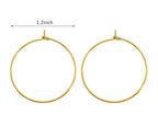 YAKRUNA 14k Genuine Gold Plated Wine Glass Charm Rings, 12PCS Earring Beading Hoops Hooks for Jewelry Making, Hypoallergenic Thin Ear Wires for DIY 30mm(1.2") - color: gold earring 5