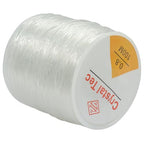 Zorfeter 3 Rolls 0.8mm Elastic Stretch Thread, Stretchy Bead Cord Crystal String Bracelet String, Clear Beaded Cord for Bracelet Beading and Jewelry Making(328FT/100M) - size: 0.8 mm