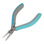 The Beadsmith Simply Modern Round & Flat Nose Pliers, 5.75 inches (145mm) with polished steel head, comfortable contoured grip handles and double-leaf springs, tool for jewelry making - size: Half Round/Half Flat Nose