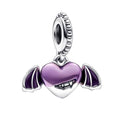 S925 Bead Dangle Charms for Bracelets Necklaces, Compatible with Pandora, Jewelry Making - style: Bat Charms Purple