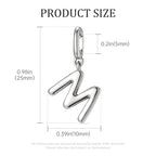 OVRUNS Initial Charm for Women,Letter Bracelet Necklace Charms Alphabet Pendant Charms With Clasp - color: Silver, style: Letter E