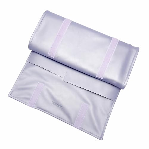 UnionPlus Travel Jewelry Roll, Faux Leather Necklaces Organizer Bag, Elastic Band and Anti-winding, Lavender Violet - color: Leather Lavender Violet, size: Medium