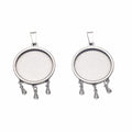 SHUNAE 10pcs stainess Steel cabochon Base Setting 20mm 25mm 30mm Round Cameo Pendant Trays DIY Jewelry Blank Bezel for Necklace Making (20mm Pattern B) - size: 20mm Pattern B