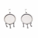 SHUNAE 10pcs stainess Steel cabochon Base Setting 20mm 25mm 30mm Round Cameo Pendant Trays DIY Jewelry Blank Bezel for Necklace Making (20mm Pattern B) - size: 20mm Pattern B