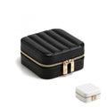 Small Jewelry Box, Easy Carried Travel Jewelry Organizer PU Leather Mini Holder Box Storage Case Portable, Necklace, Earring, Rings, Bracelets, Black - color: Black