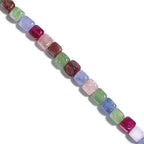 8MM Natural Tourmaline Gemstone Loose Square Cube Beads Stone Healing Power for Jewelry Making DIY Bracelet Necklace Earrings Rings - color: Tourmaline