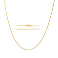 KISPER 24k Gold Box Chain Necklace – Thin, Dainty, Gold Plated Stainless Steel Jewelry for Women with Lobster Clasp - style: 36 inch (very long, can double loop)