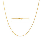 KISPER 24k Gold Box Chain Necklace – Thin, Dainty, Gold Plated Stainless Steel Jewelry for Women with Lobster Clasp - style: 36 inch (very long, can double loop)