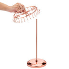 MyGift Freestanding Copper Tone Metal Rotating Jewelry Stand Organizer Display Tree with 24 Hooks for Bracelets, Necklaces, Hoop Earrings - color: Copper