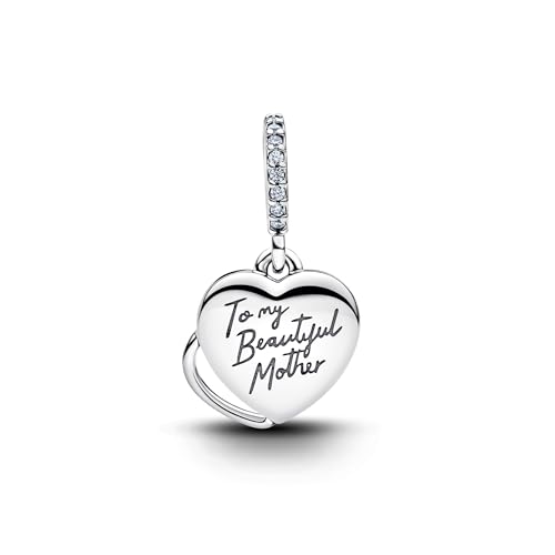 Mother Heart Charms for Bracelets Love Mom Flowers Charm Jewellery for Women - style: Double Heart Mother Charms