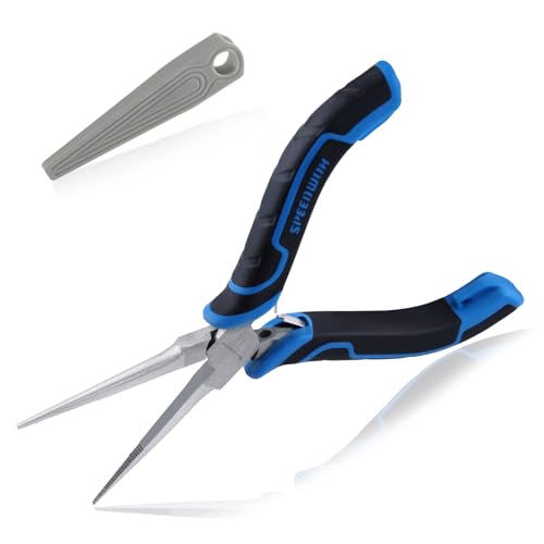SPEEDWOX Mini Needle Nose Pliers Serrated Jaw with Protective Cover Needle Nose Pliers For Jewelry Making Mini Precision Wire Looping Fine Plier For Jewelry Making Wire Bending Small Object Gripping - style: Needle Nose Pliers Serrated Jaw with Cover