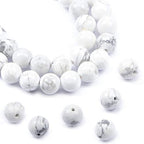AD Beads Natural Gemstone Round Loose Beads 15" for Bracelet Necklace Earrings Jwelery Making Crafts DIY (4mm, Black Stripe Howlite) - color: Black Stripe Howlite, size: 4mm