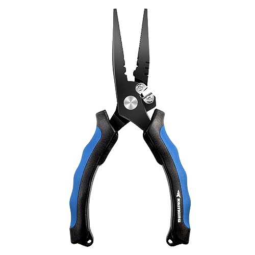 KastKing Intimidator Fishing Pliers, Corrosion Resistant Polymer Coated Fishing Tools, Tungsten Carbide Cutters, Saltwater Resistant Fishing Gear - color: G:7" Straight Nose W/ Braid Cutters - Heavy Duty