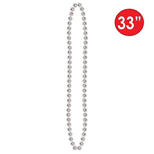 Party Beads - Small Round - size: 12-Pack, style: Silver (12-Pack)