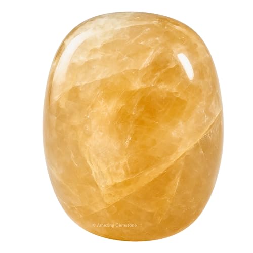 Amazing Gemstone Citrine Crystal Tumbled Stones Polished Rocks - Natural Gem Stones for Healing - DIY Crystals for Protection (1 Piece) - color: Citrine