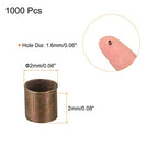 uxcell 1000Pcs Crimp Tube Beads, 2x2mm Brass Tube Crimp End Spacer Beads Tiny Stoppers for Bracelet Jewelry Making DIY, Copper - color: Copper, size: 2x2mm