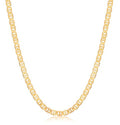 Barzel 18K Gold Plated Mariner Chain Necklace for Women, Flat Marina - Made in Brazil - color: 5MM Gold, size: 18 Inches