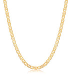 Barzel 18K Gold Plated Mariner Chain Necklace for Women, Flat Marina - Made in Brazil - color: 5MM Gold, size: 18 Inches