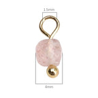 Beadia Natural Faceted Cube Stone Charms 4mm 30pcs with Untarnish Metal Accessories Loose Square Beads for DIY Jewelry Making - color: Strawberry Crystal