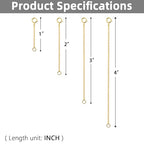 Necklace Extenders Gold 14K 925 Sterling Silver Bracelet Chain Jewelry Extension for Necklace, 4 Piece Set (1, 2, 3, 4 Inches) - color: Gold, size: 1 2 3 4 inch