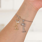 4Pcs Butterfly Rhinestone Tassel Chain Beads for Pens Butterfly Alloy Focal Spacer Beads for DIY Craft Beadable Pens Bracelet Necklace Earrings Keychain Jewelry Making - color: Alloy Butterfly Tassel