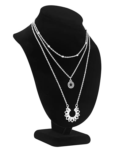 Polmart Modern Necklace Display Bust (Black Velvet, 11 ½”H) - color: Black Velvet, size: 11 ½” H