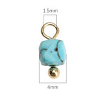 Beadia Natural Faceted Cube Stone Charms 4mm 30pcs with Untarnish Metal Accessories Loose Square Beads for DIY Jewelry Making - color: Blue Turquoise