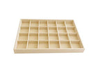 Premium Grade Velvet Sturdy Jewelry 24 Grids Display Tray Stackable Rings Necklace Gemstone Shows Store Home Organizer Soft Beige - color: 24 Grid