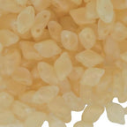 GemDuo Beads, 2-Hole Diamond Shaped Czech Glass Beads 5x8mm 10 Grams Frozen Matte Cream