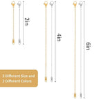 KOPOX 6 Pcs Gold and Silver Plated Necklace Extenders for Necklaces, 2", 4", 6" Delicate Necklace Extender Chain Set for Women Jewelry Making - color: Gold and Silver
