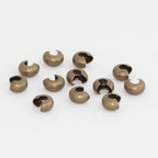 100pcs Crimp Bead Knot Cover End Caps 3mm (0.12 Inch) Small Antique Bronze Plated Copper Brass for DIY Craft Jewelry Making CF118-3 - color: Antique Bronze, size: 3mm (0.12 inch) - 100pcs