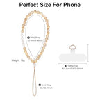 TEAMOLA Natural Stone Phone Charm, Handmade Crystal Cellphone Chain for Universal, Beaded Healing Anti Theft Phone Wrist Strap with Tether Tab, Citrine & Clear Quartz - color: Yellow