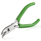 SPEEDWOX Mini Curved Nose Pliers with Serrated Jaw and Chain Cutter - 5 Inch Long Nose Pliers for Crafts, Jewelry Repair & Wire Jewelry Making - style: Angled nose pliers with cutter