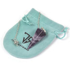 Justinstones Natural Amethyst Gemstone Rock Crystal Hexagonal Pointed Reiki Chakra Pendant Pendulum - color: Amethyst