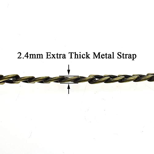 HAHIYO Purse Chain Strap 7.9 inches Bronze Shoulder Cross Body Sling Replacement Comfortable Flat 0.4' Wide 2.4mm Thick Metal 1 Pack - size: Bronze 7.9 inches