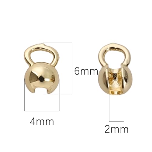 BEADIA 14K Gold Plated Open Crimp Beads 4x6mm 30pcs for Jewelry Making Findings - color: 14K Open Crimp Beads, size: 4x6mm