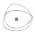 The Bead Chest Shiny Silver Snake Disk Beads 6mm, Full Strand of Quality Metal Spacers for DIY Jewelry Design - color: White,Silver