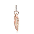 S925 Charms for Bracelets and Necklaces, Gifts for Mothers Nurses Day Graduation, for Girlfriend Family Friend, Bead Pendant, for Pandora, Silver 14K Gold Plated Enamel CZ, DIY Jewelry Making - style: s Rose Gold Feather Charms
