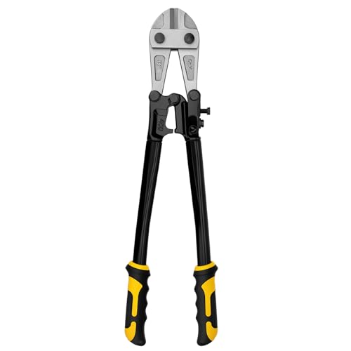GRENPRO 18" Bolt Cutter, CRV Chrome Vanadium Steel Blade, Yellow & Black Non-Slip Handle for Cutting Chain, Wire, Screw, Rivet - style: 18" Bolt Cutter