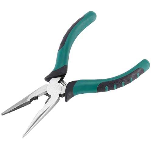 8 PCS 6.3 Inch Spring Needle Nose Pliers, Heavy Duty Steel Nose Side Cutting Pliers Nonslip Rubber Handle Wire Cutter for Crimping Looping Shearing - size: 6.5 Inch 8 PCS