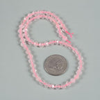 Rose Quartz 6mm Gemstone Triangle Faceted Round Loose Beads Strand 15.5" DIY Jewelry Making - color: Rose Quartz
