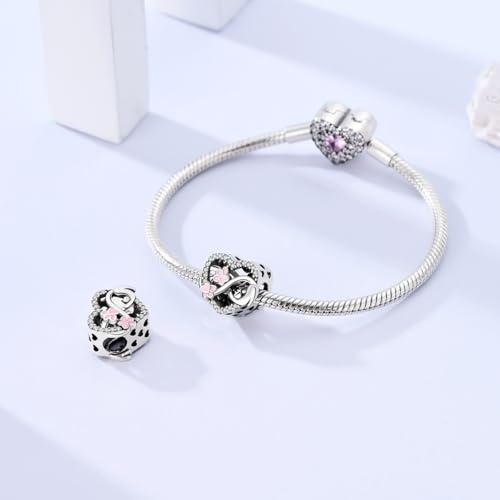 LAZA 925 Sterling Silver Charm for Bracelet Necklace Dangle Love Mom Butterfly Party Charm Beads Pendants DIY Jewelry for Women - color: Love Cat Paws