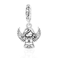 925 sterling silver Bead Charm for Pandora bracelets and Necklaces - Cute Heart Animal Ocean Pendant Bead Charms with Cubic Zirconia Mother's Day Jewelry Making DIY Gifts for Women Wife/Girlfriend - color: Charming Angel Girl Pendant