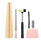 Bracelet Mandrel Sizer Set - Iron Hammer + Stainless Steel Graduated Round Mandrel, Ideal for Bracelet/Jewelry Making (DIY & Jewelry Makers)