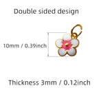 Xeahung 20 Pcs Double Sided Flower Charms Bulk for Jewelry Making Gold Flower Pendant for Bracelet Necklace Earrings Keychain DIY Crafts Crafting Christmas Birthday Gifts - color: White