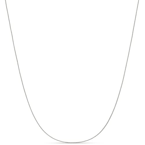 Amazon Essentials Sterling Yellow Gold or Silver Thin 0.8mm Box Chain Necklace - color: Silver, size: 16"